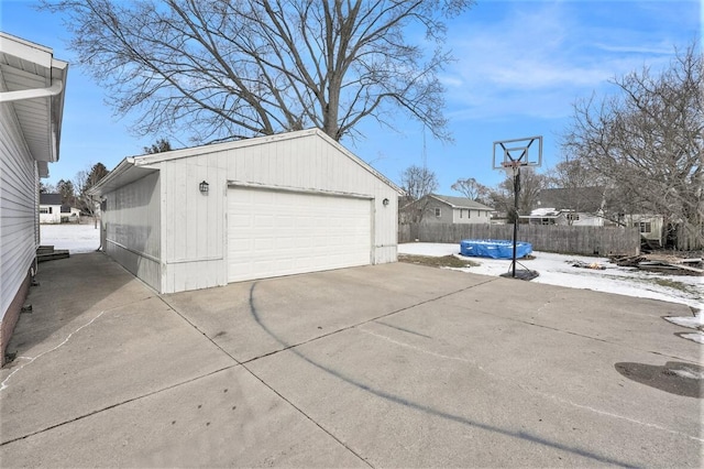 view of garage