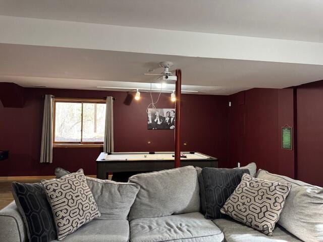 living room with hardwood / wood-style floors