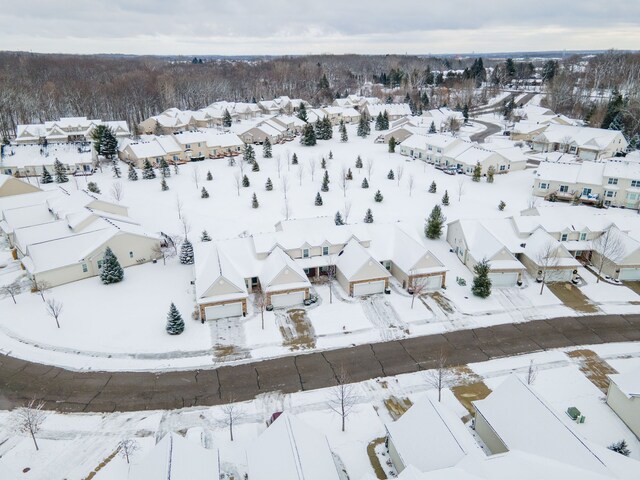 view of snowy aerial view