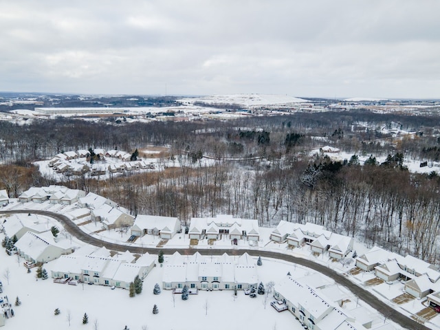 view of snowy aerial view