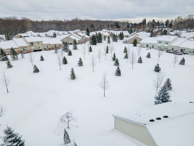 view of snowy aerial view