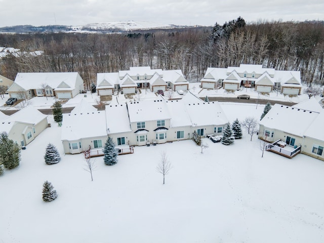 view of snowy aerial view