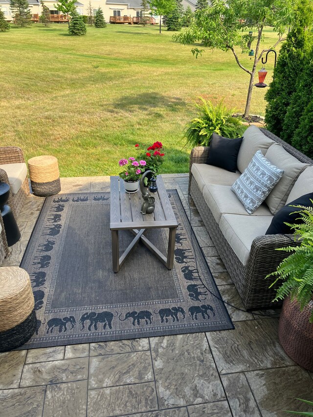 view of patio with outdoor lounge area