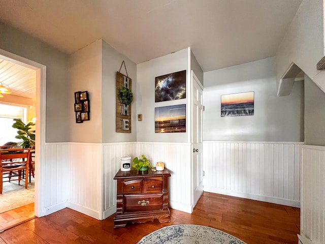 interior space with hardwood / wood-style flooring