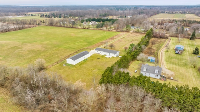 aerial view with a rural view