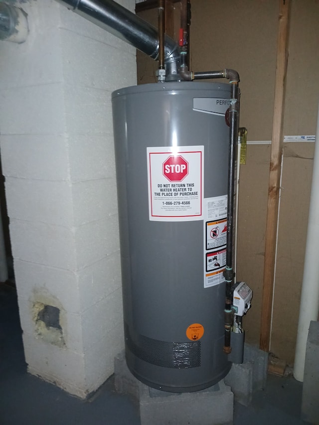 utilities featuring gas water heater