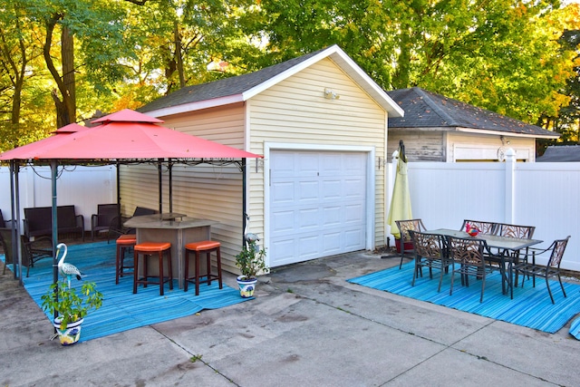 view of garage