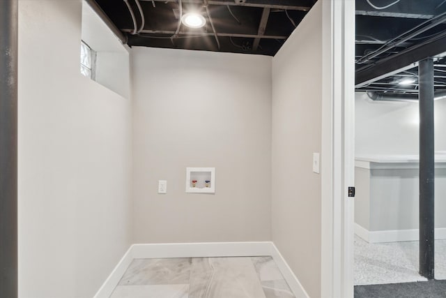 laundry room featuring washer hookup