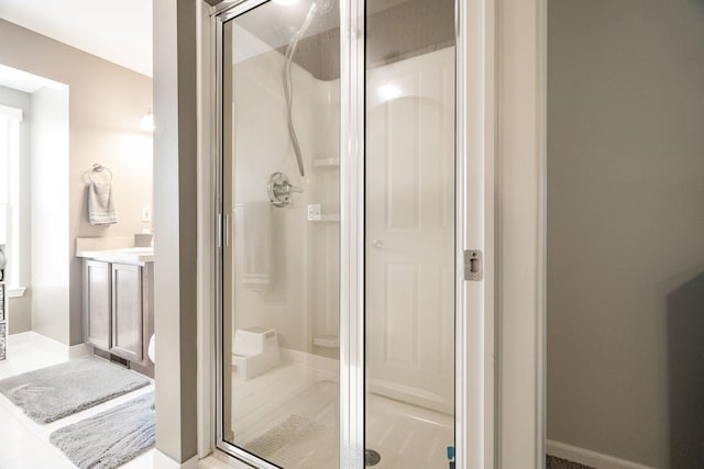 bathroom featuring walk in shower