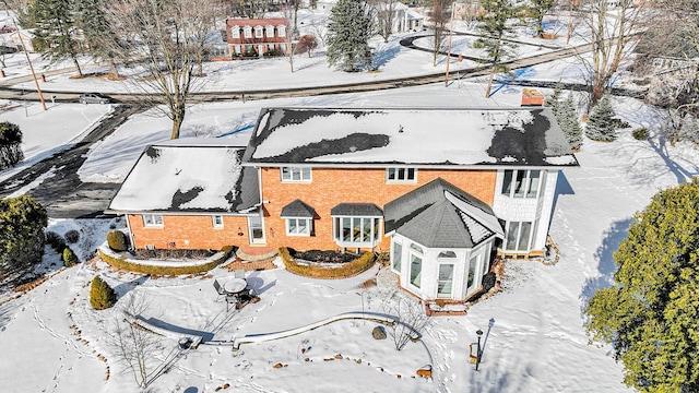 view of snowy aerial view