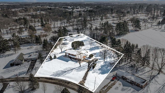 view of snowy aerial view