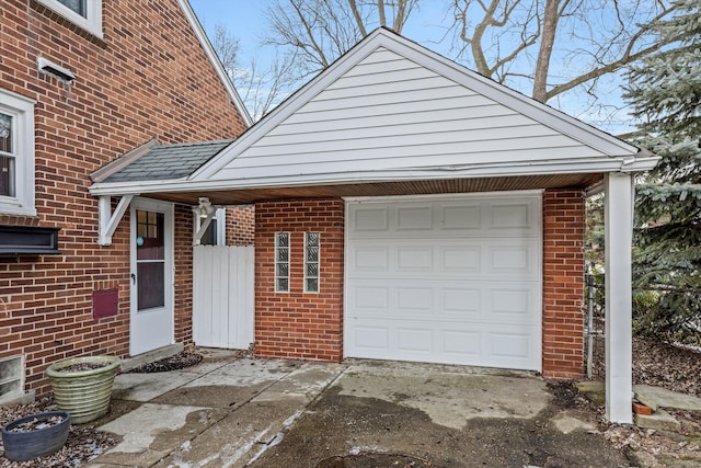 view of garage