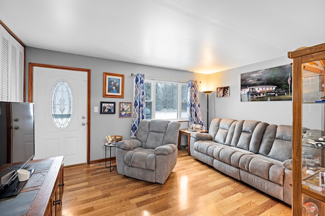 living room featuring light hardwood / wood-style flooring