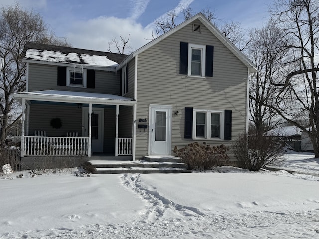 view of front property with covered porch