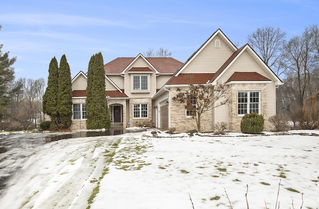 view of front of house with a garage