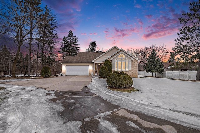 view of front of home featuring a garage