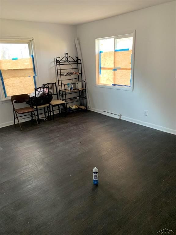 interior space featuring dark hardwood / wood-style flooring