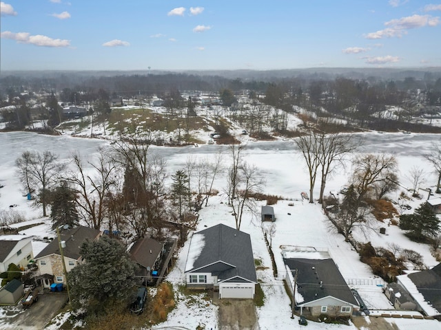 view of snowy aerial view