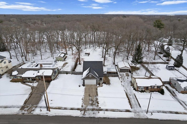 view of snowy aerial view