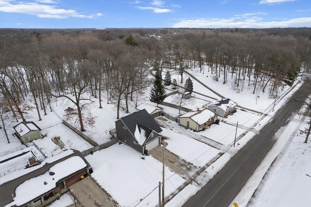 view of snowy aerial view