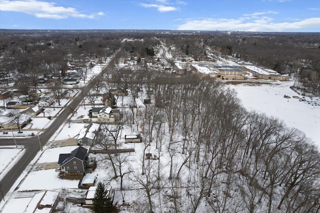 view of snowy aerial view