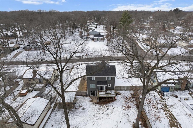 view of snowy aerial view