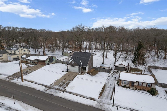 view of snowy aerial view