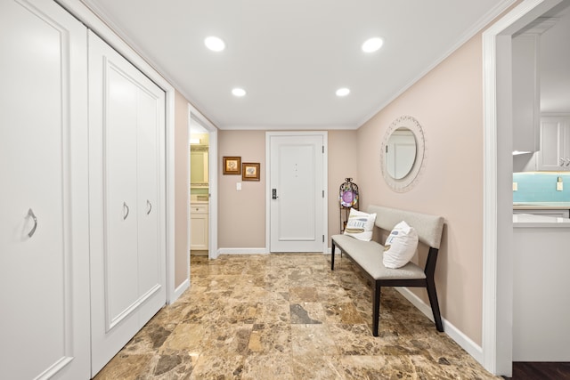 foyer entrance with ornamental molding