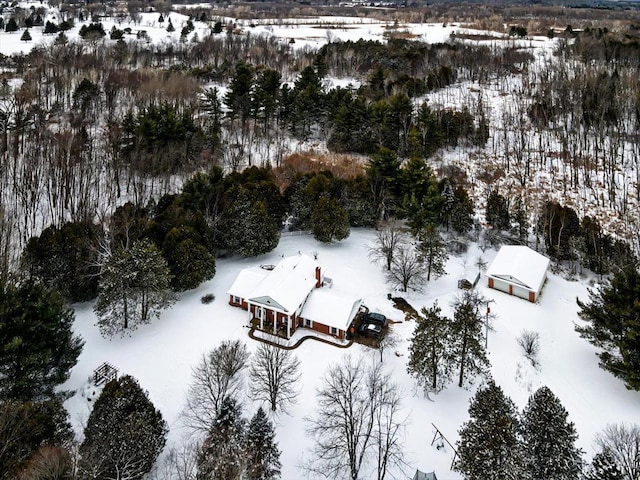 view of snowy aerial view