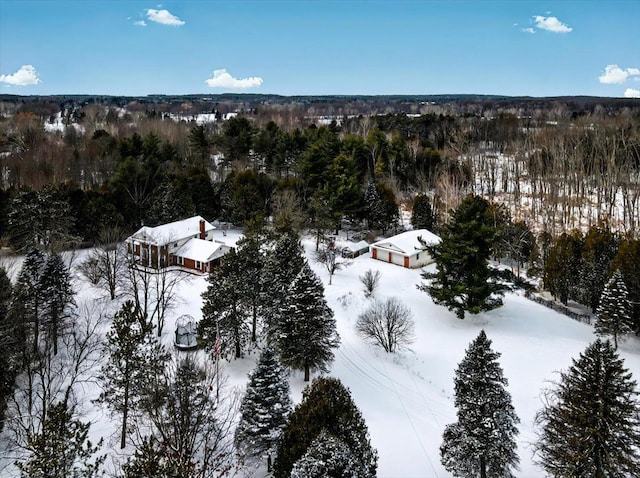 view of snowy aerial view