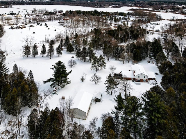 view of snowy aerial view