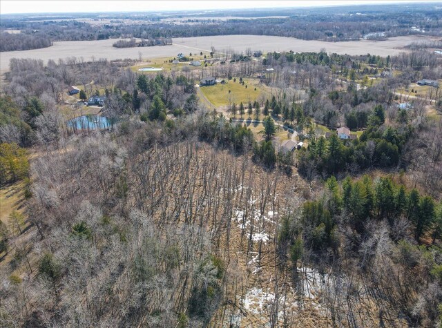 aerial view featuring a rural view