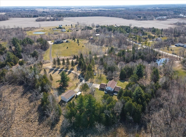 aerial view featuring a rural view