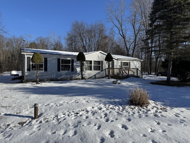 view of front facade with a deck