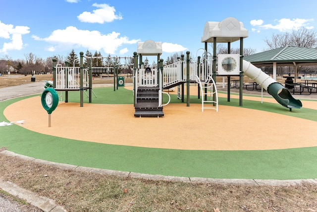 view of play area with a gazebo