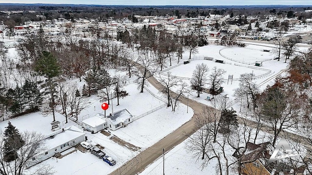 view of snowy aerial view