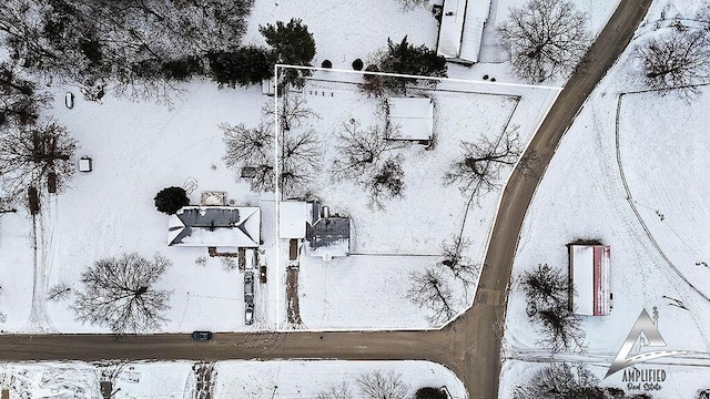 view of snowy aerial view