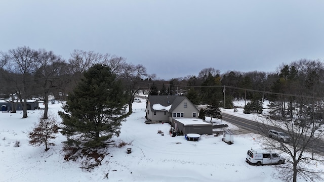 view of snowy aerial view