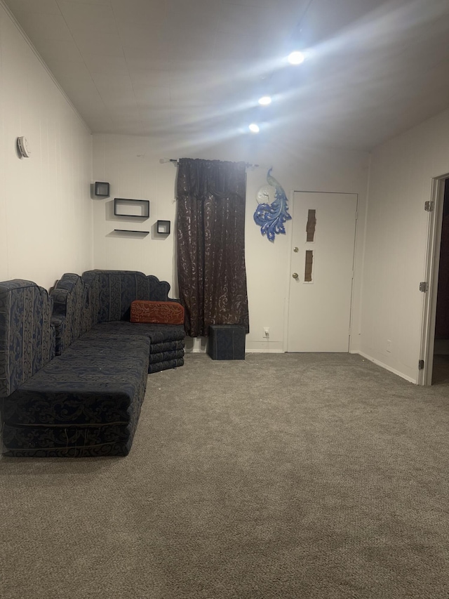 living room with carpet flooring