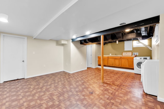 finished basement with baseboards