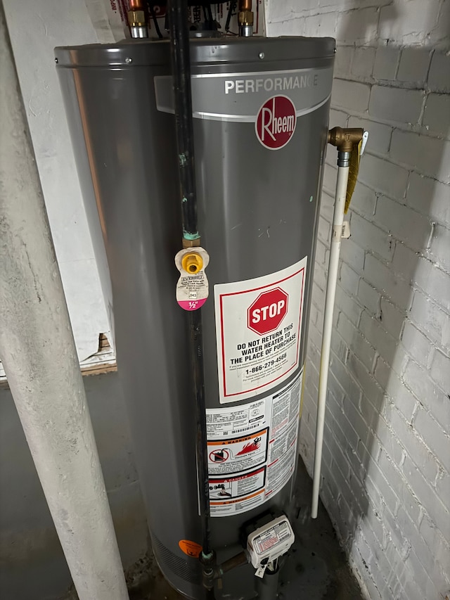 utilities featuring gas water heater