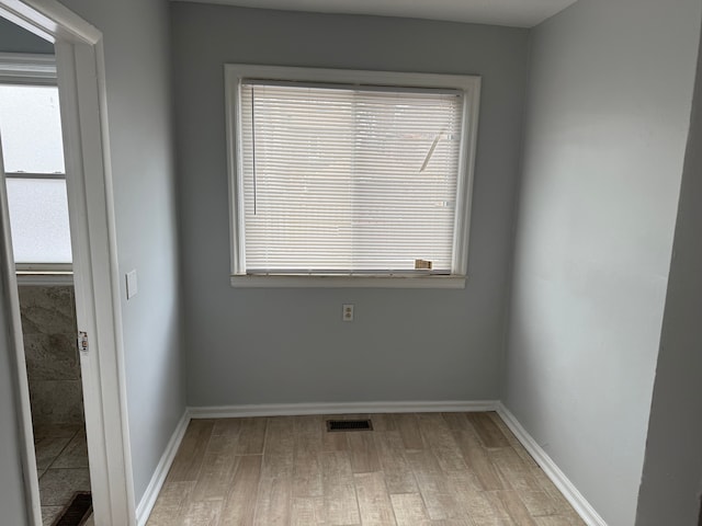 empty room featuring light wood-type flooring