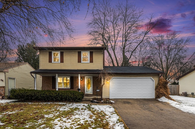 front facade featuring a garage