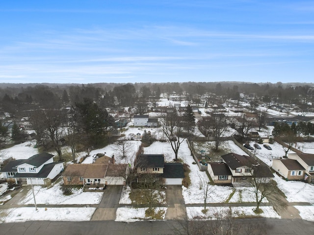 view of snowy aerial view