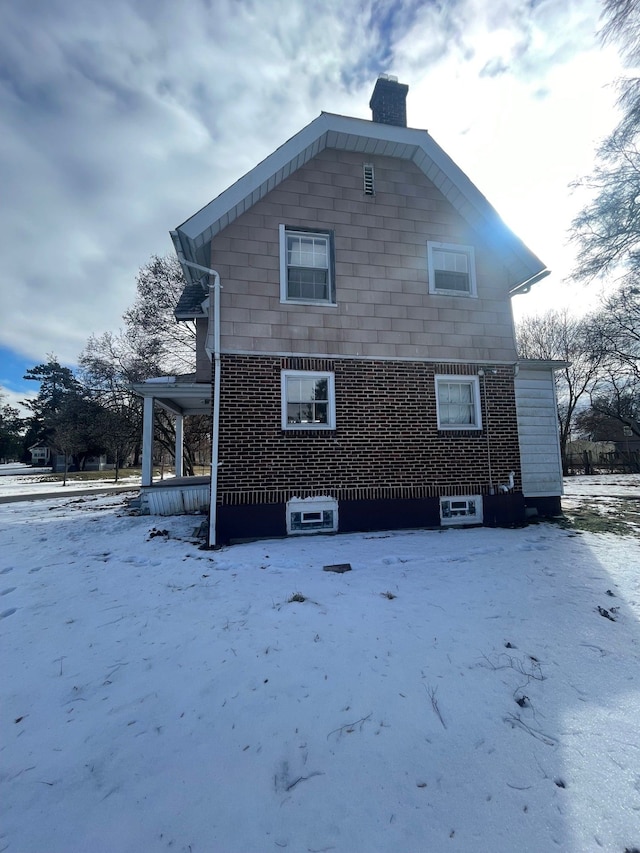 view of snowy exterior