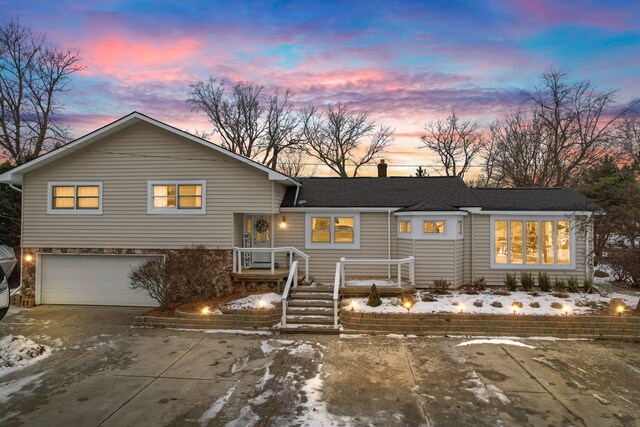 view of front of home featuring a garage