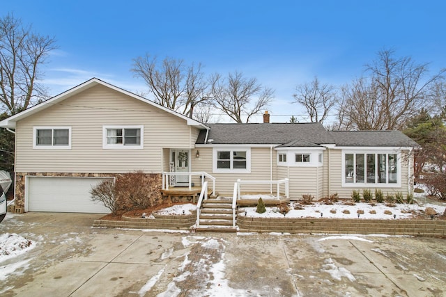 view of front of house with a garage