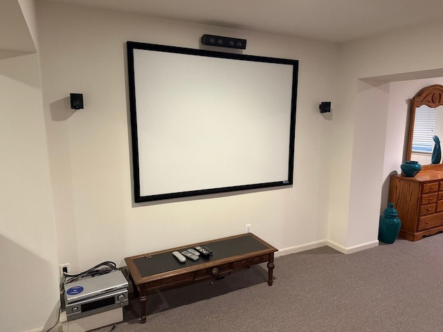 view of carpeted cinema room