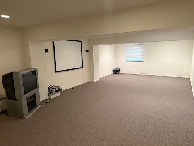 view of carpeted cinema room