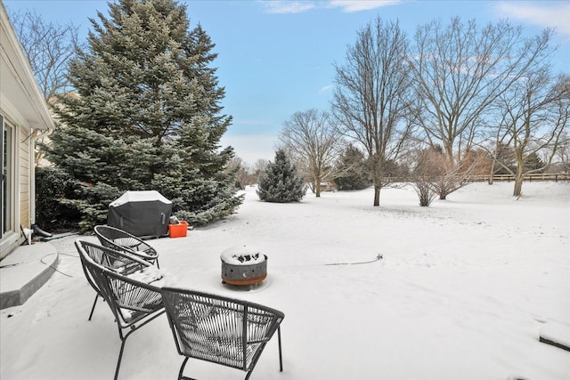 view of snowy yard